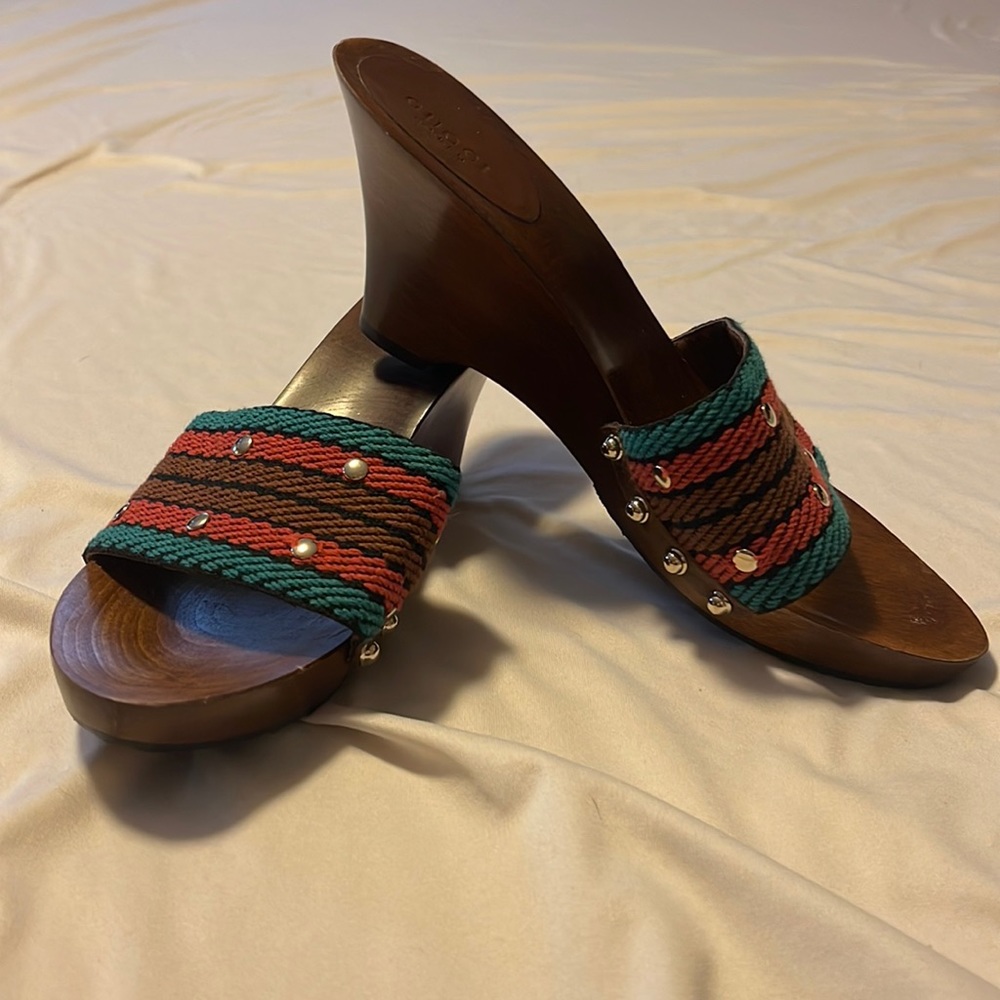 Gucci wood mules  size 8.5